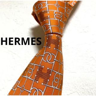 エルメス(Hermes)の【セット】アート+HERMES エルメス ネクタイ オレンジ H ロゴ(ネクタイ)