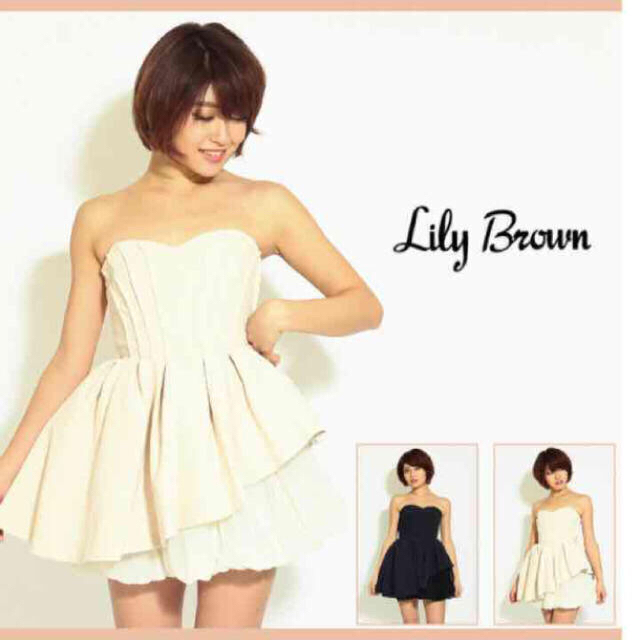 Lily Brown(リリーブラウン)の完売Lily Brown 白べアドレス リリーブラウン レディースのワンピース(ミニワンピース)の商品写真