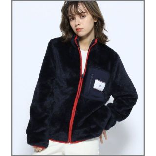 トミーヒルフィガー(TOMMY HILFIGER)の流行りのボア素材　HARPERテディジャケット　ネイビー　XSサイズ(ブルゾン)