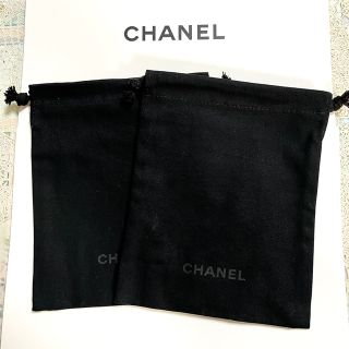 シャネル(CHANEL)のCHANEL 巾着 ポーチ ブラック ノベルティ 2枚セット(ポーチ)