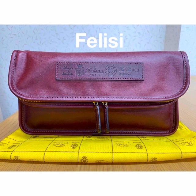 Felisi(フェリージ)のレア超美品⭐︎FELISI クラッチ・セカンドバッグ ボルドー  メンズのバッグ(セカンドバッグ/クラッチバッグ)の商品写真