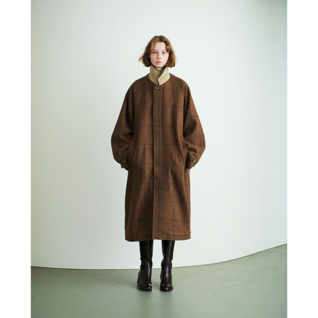 YOKE REVERSIBLE KNIT BAL COLLAR COAT