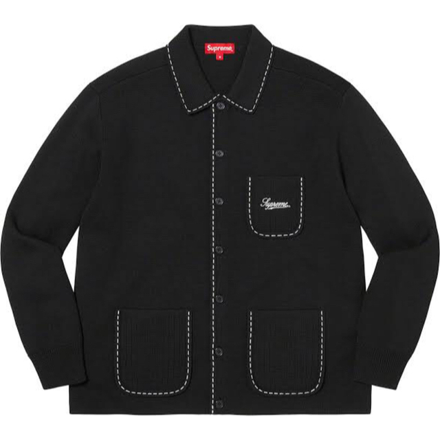 Supreme Contrast Stitch Button Up 黒M-