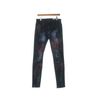 ディーゼル(DIESEL)のDIESEL ディーゼル デニムパンツ 30(M位) 黒x青x赤 【古着】【中古】(デニム/ジーンズ)