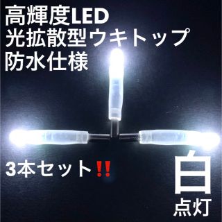 【期間限定大特価】高輝度LED光拡散型ウキトップ・集魚灯「白点灯3本セット」(その他)