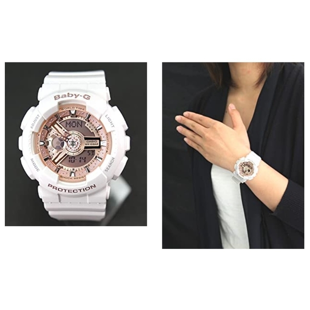 Baby-G(ベビージー)の★BABY-G　可愛い🧡ホワイト×ピンクゴールド★ レディースのファッション小物(腕時計)の商品写真