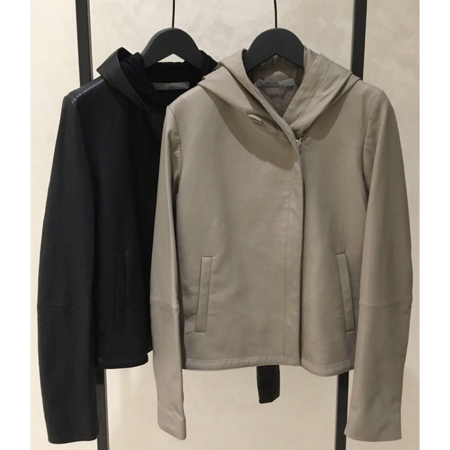 Theory luxe 19aw ラムレザーフーデットジャケット