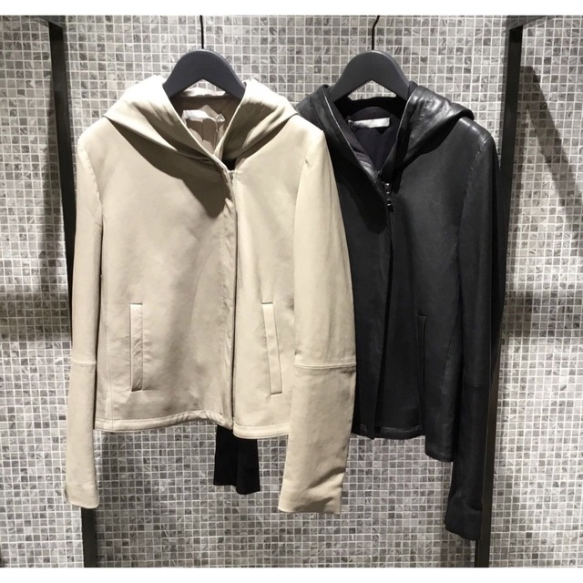 Theory luxe - Theory luxe 19aw ラムレザーフーデットジャケットの