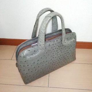 未使用◇本革◇ハンドバッグ◇レザー◇鞄◇ダチョウ◇オーストリッチ