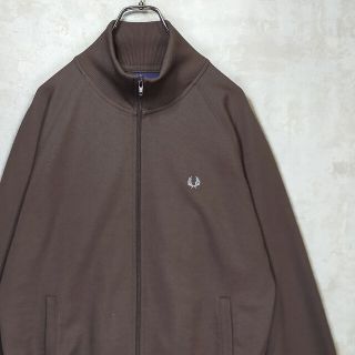 フレッドペリー(FRED PERRY)の【人気カラー】フレッドペリー XL トラックジャケット ブラウン 茶色 白 ロゴ(ジャージ)