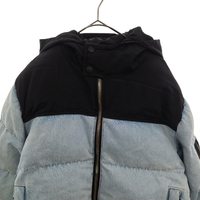 ALEXANDER WANG アレキサンダーワン Hybrid Cropped Puffer Jacket デニム切替 ハイブリット クロップド  パファージャケット 中綿ジャケット ブルー×ブラック