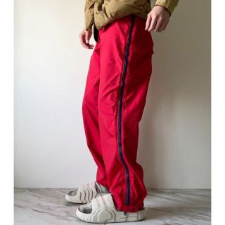 珍品 80s 90s  ビンテージ ライン ナイロンパンツ 黒 ブラック