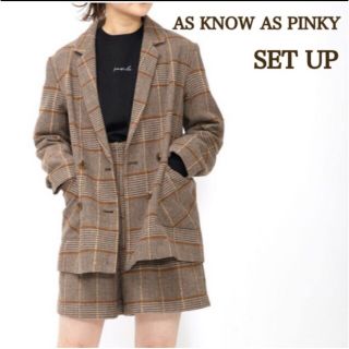 アズノゥアズピンキー(AS KNOW AS PINKY)のASKNOWAS PINKY セットアップ　グレー　M(テーラードジャケット)