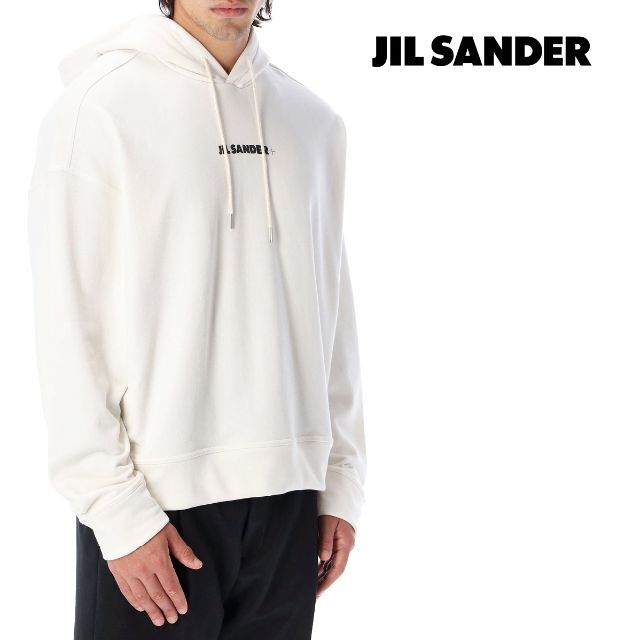 国内外の人気！ 1 - Sander Jil JIL XL size フーディ パーカー ロゴ オフホワイト SANDER パーカー