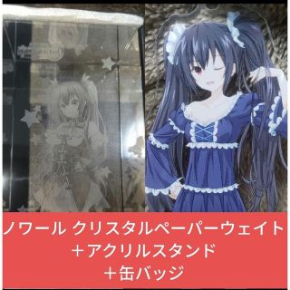 ネプテューヌ ノワール クリスタルペーパーウェイト ＋アクスタ＋缶バッジ(アニメ/ゲーム)