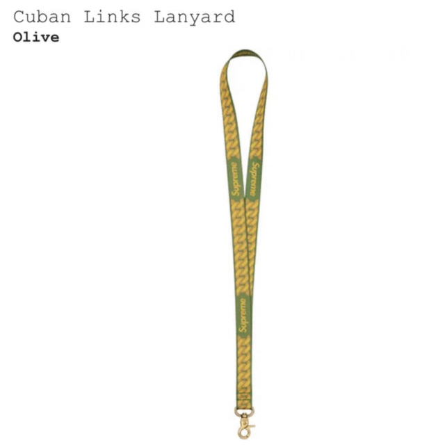 Supreme(シュプリーム)のSupreme CUBAN LINKS LANYARD OLIVE 新品 未使用 メンズのファッション小物(キーホルダー)の商品写真