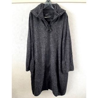 ロングカーディガン　薄手アウター　ダークグレー　M-L(カーディガン)