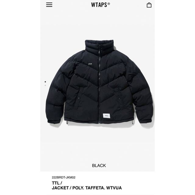 W)taps(ダブルタップス)のwtaps TTL JACKET POLY TAFFETA WTVUA Lサイズ メンズのジャケット/アウター(ダウンジャケット)の商品写真