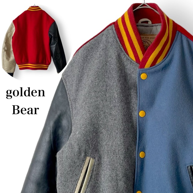 Golden Bear(ゴールデンベア)のGolden bear ゴールデンベア スタジャン マルチカラー S 革タグ メンズのジャケット/アウター(スタジャン)の商品写真