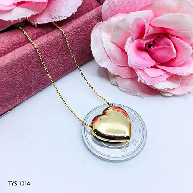 K18 YG  Large Heart Pendant Chain  ネックレス レディースのアクセサリー(ネックレス)の商品写真