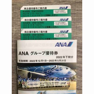 エーエヌエー(ゼンニッポンクウユ)(ANA(全日本空輸))のANA株主優待券3枚セット(その他)