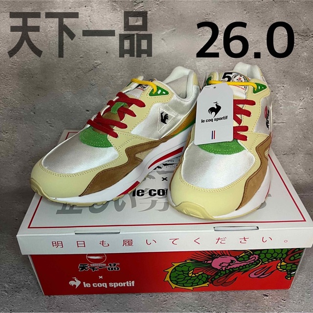 le coq sportif(ルコックスポルティフ)のルコック　天下一品　コラボスニーカー　 26cm　 限定品　人気サイズ メンズの靴/シューズ(スニーカー)の商品写真