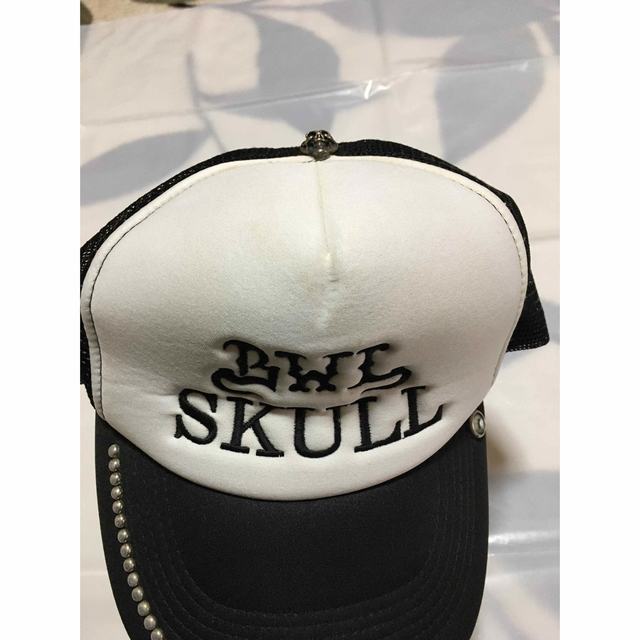 BILL WALL LEATHER(ビルウォールレザー)のBWL ビルウォールレザー SKULL コラボ　メッシュキャップ　中古 メンズの帽子(キャップ)の商品写真