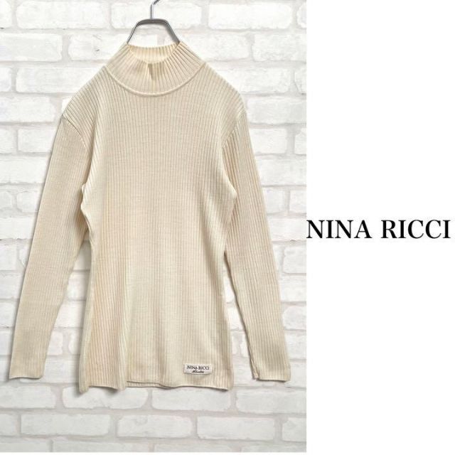 美シルエット♡ NINA RICCI ニナリッチ モックネック リブニット M