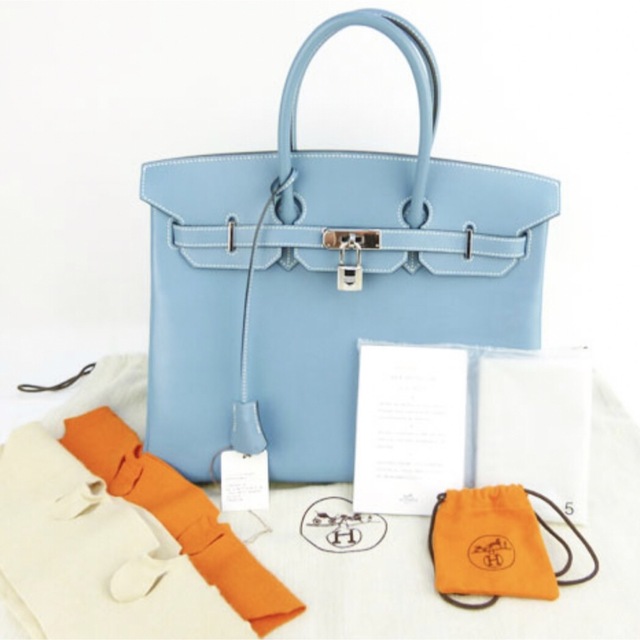 Hermes(エルメス)の【エルメス】正規品　人気カラー バーキン 35 ハンドバッグ 水色 ブルー レディースのバッグ(ハンドバッグ)の商品写真
