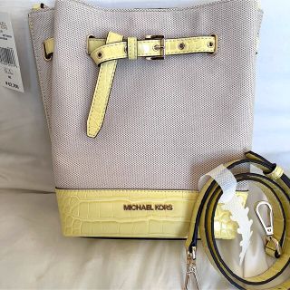 MICHAEL KORS ショルダーバック イエロー 麻 春 夏 かわいい