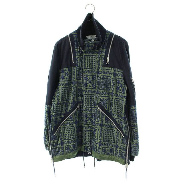 新品】 - sacai サカイ 2 メンズ バンダナ柄ジップデザインフーデッド