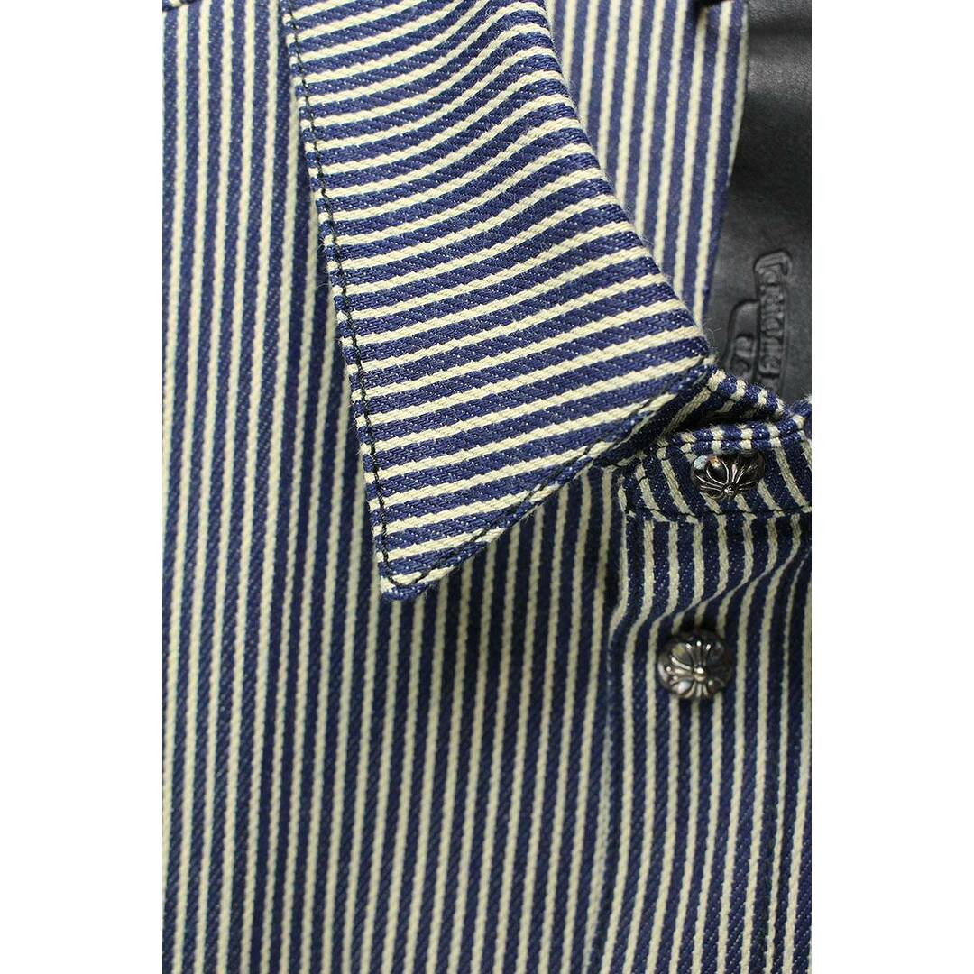 クロムハーツ LAST BITE STRIPED DNM/ラストバイト ストライプデニム長袖シャツ メンズ XL