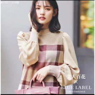 ブルーレーベルクレストブリッジ(BLUE LABEL CRESTBRIDGE)のブルーレーベルクレストブリッジ　美人百花　チェックジャガードニットワンピース(ひざ丈ワンピース)