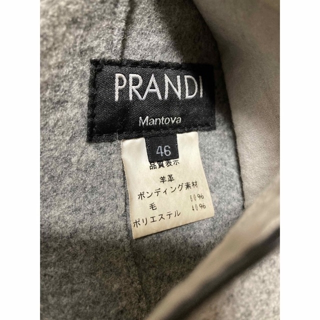 【美品】PRANDI／プランディ／コート／リバーシブル／レザー／ウール／46 メンズのジャケット/アウター(レザージャケット)の商品写真