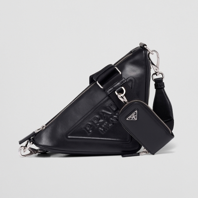 【超美品】PRADA プラダ トライアングル レザー ショルダーバッグ