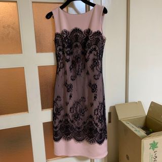 タダシショウジ(TADASHI SHOJI)のTADASHI SHOJI ワンピース　ピンク　レース　スタイル良く見えます。(ひざ丈ワンピース)