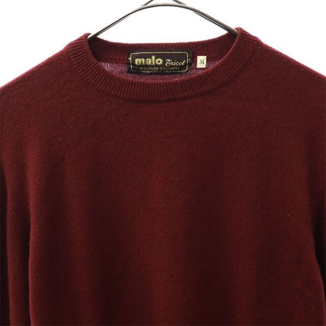 malo - マーロ イタリア製 カシミヤ100%ニット M レッド MALO クルー