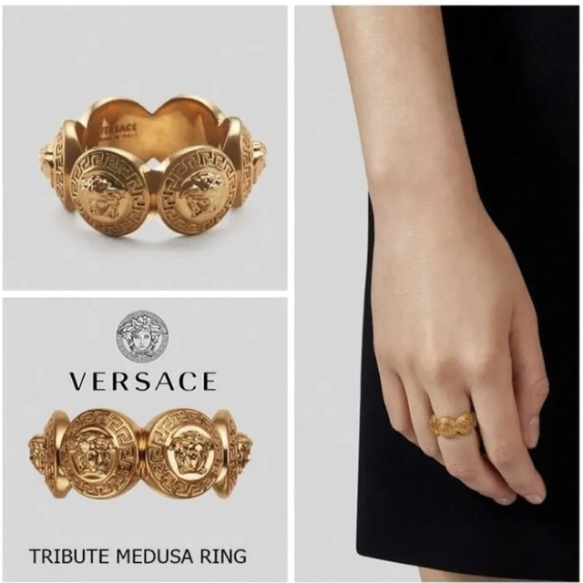 VERSACE(ヴェルサーチ)のVERSACE ヴェルサーチェ トリビュートメドゥーサリング/メンズ金 メンズのアクセサリー(リング(指輪))の商品写真