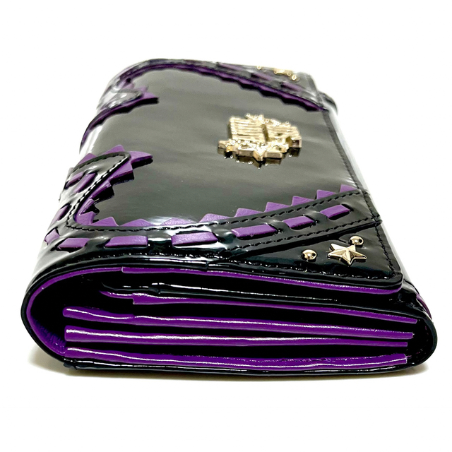 新品未使用】ANNA SUI 財布 ステラ 黒 エナメル 星 スター 被せ 売れ筋