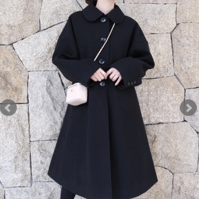 【新品未使用】unminou♡アンミヌ ラウンドカラーコート 黒 ブラック