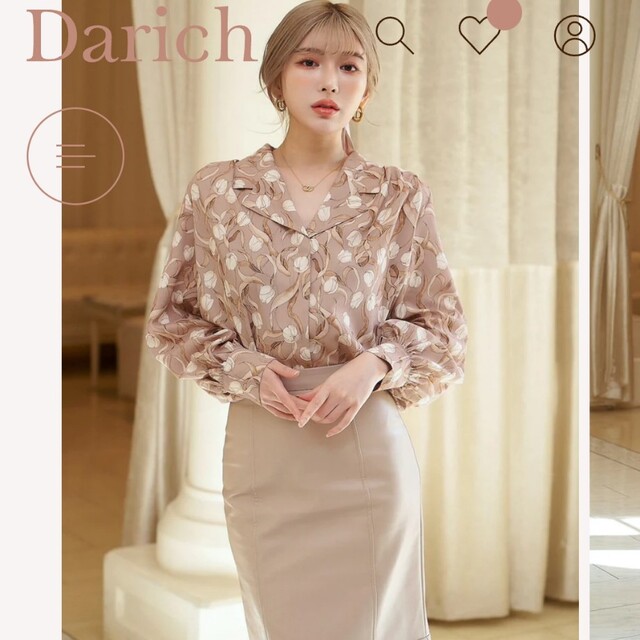 Darich(ダーリッチ)のDarich　新品　フラワーパターンボリュームシャツ レディースのトップス(シャツ/ブラウス(長袖/七分))の商品写真