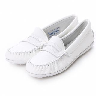 ミネトンカ  DEERSKIN PENNY LOAFER （white）(スリッポン/モカシン)