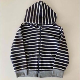 プチバトー(PETIT BATEAU)のプチバトー ボーダーパーカー 6ans 116cm(ジャケット/上着)