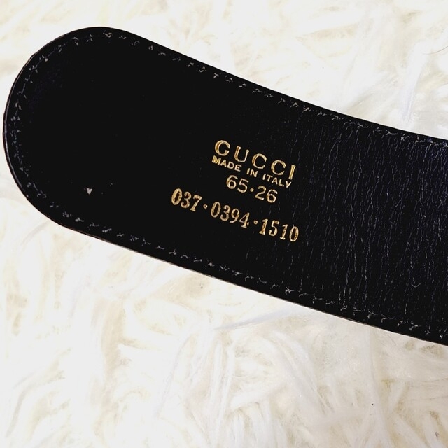 Gucci(グッチ)のGUCCIグッチ インターロッキング GG ゴールドバックルベルト黒 65・26 レディースのファッション小物(ベルト)の商品写真