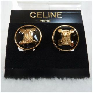 セリーヌ CELINE イヤリング レディース ブランド マカダム ブラゾン ゴールド 金 大ぶり 派手 おしゃれ 大人 おでかけ 個性