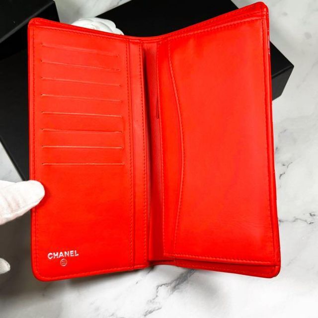 ✨極美品✨ シャネル マトラッセ パテント エナメル 長財布 レッド 赤