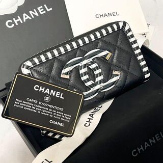 シャネル(CHANEL)の✨極美品✨　シャネル　キャビアスキン　19クルーズ スモールジップウォレット(折り財布)