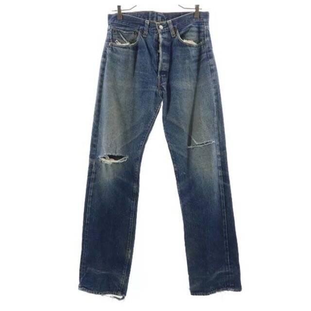 リーバイス 70s 66前期 501 ストレート デニムパンツ w32 Levi's 赤耳 ボタンフライ ヴィンテージ メンズ  210830