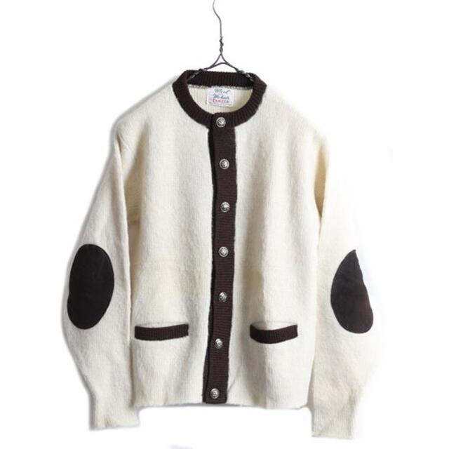 60s USA製 CAMPUS ウール モヘア 長袖 ニット カーディガン S 【高価値