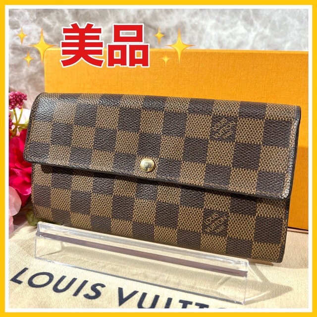 LOUIS VUITTON(ルイヴィトン)のルイヴィトン ポルトフォイユ サラ ダミエ 長財布 レディース カルトクレディ レディースのファッション小物(財布)の商品写真